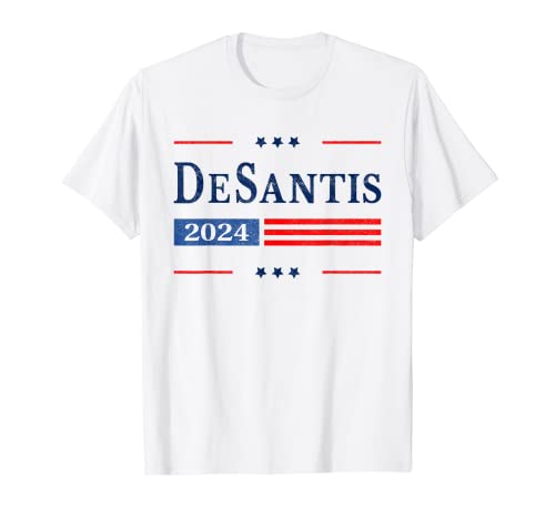 Ron Desantis 2024 Para Presidente Bandera Americana Vintage Pro Camiseta