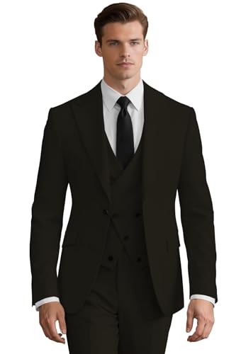 3 Piece Mens Suit Slim Fit 3 Piece Suit for Men Tuxedo for Mens Wedding Double Breasted Formal Prom Tuxedos
