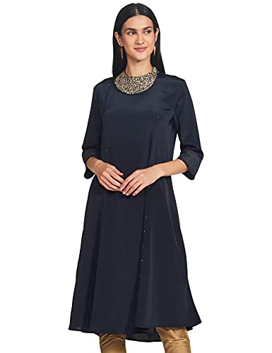 Image of W for Woman Women's Cotton Solid Regular Kurta