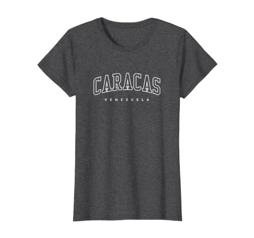 Caracas Venezuela Trendy Varsity Athletic Style T-Shirt, Women, Dark Heather Grey, X-Small