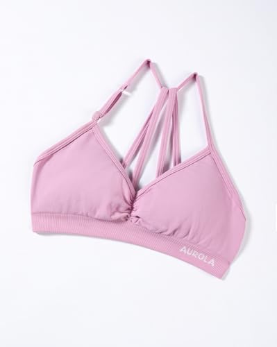 Image of AUROLA Mercury Workout Sports Bras Women Athletic Removable Padded Backless Strapy Minimal Crop Top