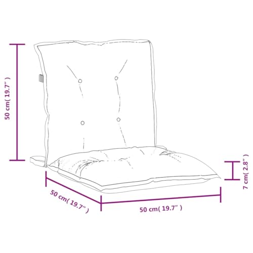 Coussins de chaise à dossier bas lot de 6 anthracite mélangé pour assise extérieure