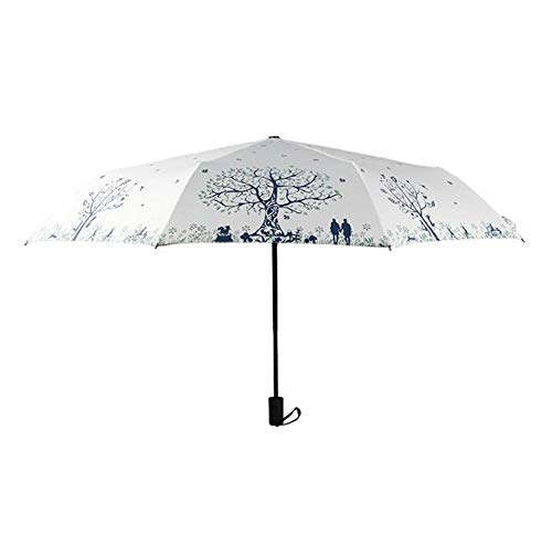 Parapluie portatif à trois volets compact et léger noir
