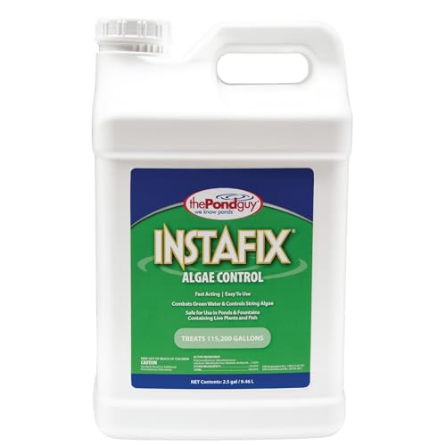 The Pond Guy InstaFix Algae Control, Outdoor Water Garden, Fountain & Birdbath Algae Solution, EPA Registered Liquid Algaecide, Control Green Water & String Algae, Bird, Fish & Pet Safe, 2.5 Gallon