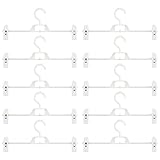 Pants Skirt Clothes Hangers Clips: 10pcs White Plastic Heavy Duty Pant Hanger With Adjustable Clips