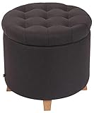 VERSÁTIL: El puff redondo acolchado puede utilizarse no sólo como mueble para sentarse, sino también como caja de almacenamiento en cualquier habitación. En este taburete se pueden guardar fácilmente CDs, libros, juguetes, cojines, etc.