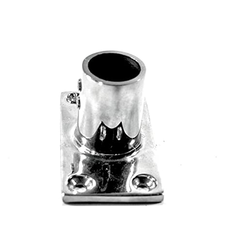 Base rectangular de acero inoxidable 316 para pasamanos de yate de 90 grados y 32mm 6