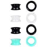 14pcs Camouflage Colors Soft Silicone Ear Skin Tunnels Plugs Expander Gauges2g-3/4