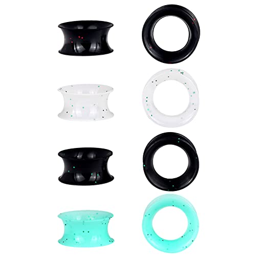 Oyaface Mixed Colors Extra Soft Silicone Ear Gauges Set Flesh Tunnels For Ears 2G-3/4 inch