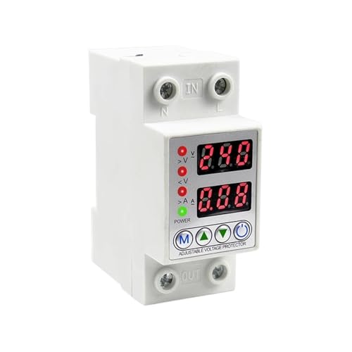 40A 63A 230V Adjustable Over Voltage Under Voltage Protector Relay Limit Over Current Protection Dual Digital Display(40A)
