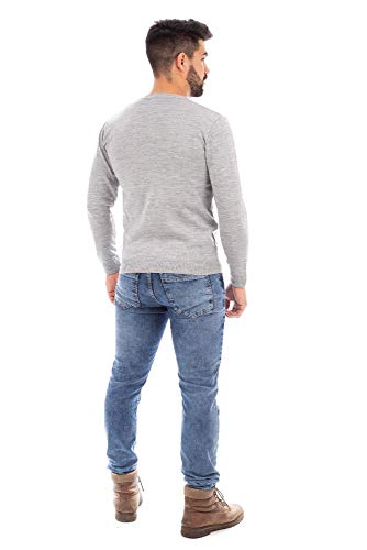 Suéter masculino gola v de malha Sumaré 10429 - Cinza - P