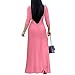 FANDEE Women's 2026 Maxi Dress - Solid Color Bohemian Summer Long Maxi Dress V-Neck 3/4 Sleeve Pink L