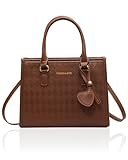 [MARIYU] ハンドバッグ レディース ショルダーバッグ 斜めがけ 肩掛け 小さめ カバン 2way (ダイヤ柄, ブラウン)