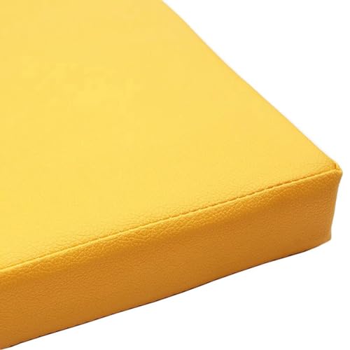 Rr tianshi Cojín de asiento para silla de exterior, impermeable, de piel sintética, para jardín, oficina, comedor, cocina (50 x 50 x 8 cm, amarillo)