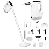 Multifunktionaler Dampfreiniger & Dampfbesen, 1200W 2-in-1 mit abnehmbarem Handdampfreiniger, 3 Dampfstufen, 15 s Aufheizzeit, Dampfreiniger Handgerät für Böden/Teppiche/Fliesen/Fugen/Küche