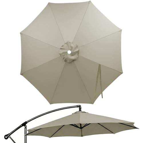 Générique Toile de Parasol Déporté 3m 3.5m 4m 6/8 Baleines Toile de Rechange pour Parasol de Terrasse Auvent de Remplacement Robuste Imperméable pour...