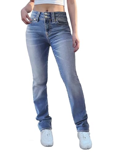 Image of Flamingals High Waist Boot Cut Jeans for Women Flare Denim Pants