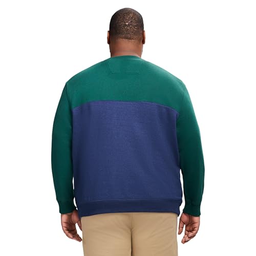 IZOD Men's Big and Tall Advantage Performance Crewneck Fleece Pullover Sweatshirt, Rain Forest Stripes, XX-Large Big by IZOD - Image 2