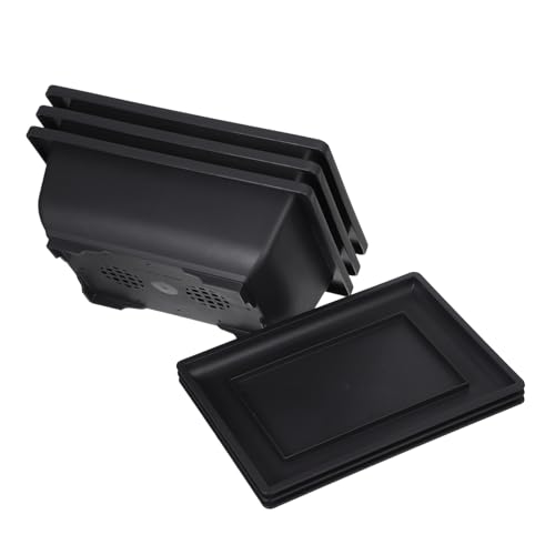 CIYODO 3 Ensembles De Pots De Fleurs Rectangulaires en Plastique avec Bacs De Drainage Jardinières pour Bonsaïs Plantes Semis Et Fleurs pour Jardin Intérieur Et Maison