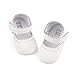 Baby Girls Soft Soles Dress Shoes Lightweight Comfortable Mary Jane Ballet Flat School Shoes for Wedding Party（White,18 Months