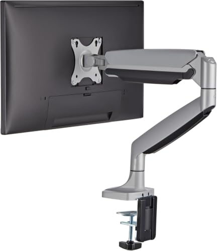 Image of Argo Single Monitor Arm Mount with Gas Spring, Height Adjustable, Tilt and Swivel, for 17-45 Inch Screens up to 16 kg, VESA 75x75 and 100x100 mm, Desk Clamp