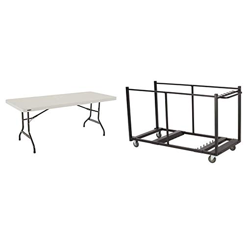 Lifetime 6 ft (1.83 m) Commercial Folding Table with Table Cart