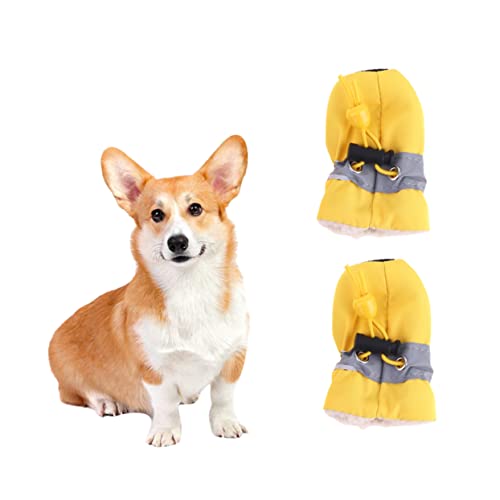 Happyyami Botas de Perro Calcetines para Perros pequeños Zapatos para Perros pequeños Botas de Invierno para Botas Antideslizantes para Perros Dog Shoes Botas para Perros Yellow