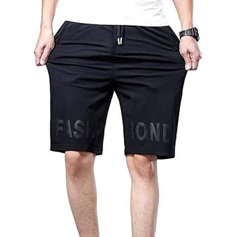 ziilay Men's sports trousers, short golf trousers, short training trousers with pocket, tennis trousers, summer shorts, gym trousers, stretch, 8167-5 Navy Blue, L Cover