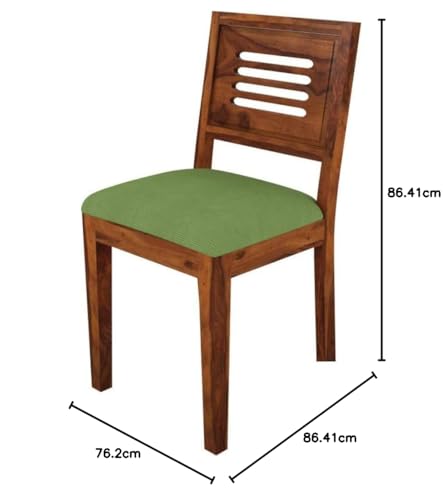 Image of Solid Sheesham Wood 4 Seater Dining Table Set with Cushioned Chairs for Dining Room | Living Room | Home & Office | Hotels Restaurant & Cafe (4 Seater, A-Honey)
