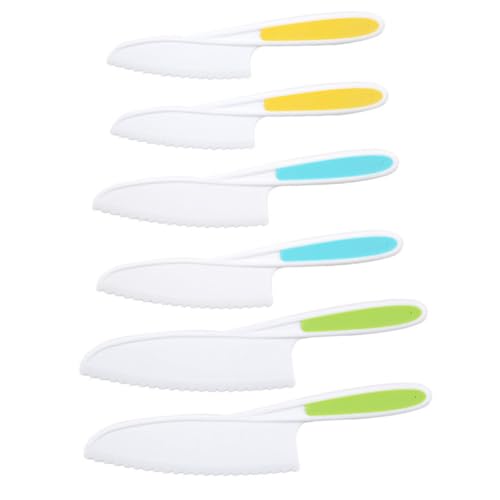 POPETPOP 6piezas Cuchillo para Tartas Infantiles De PP Herramienta para Cortar Frutas Cortadores De Frutas para Pasteles De para Meriendas Infantiles y Picnic Familiar