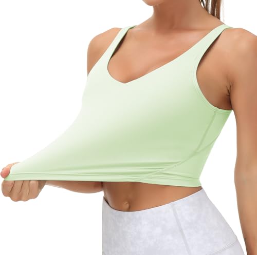 Image of THE GYM PEOPLE Womens' Sports Bra Longline Wirefree Padded with Medium Support