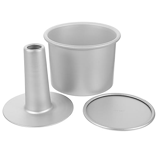 Luxshiny Heightened Hollow Cake Mold Round Cake Mold Removable Bottom Aluminum Alloy Baking Pan for Baking for Special Occasions and Home Projects