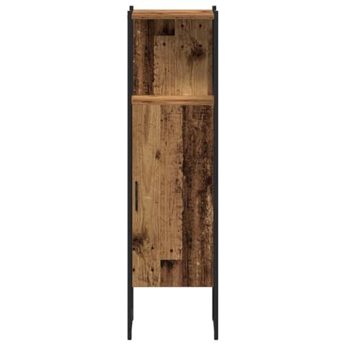 Muebles de baño de madera marrón con armario bajo lavabo y espejo organizador 7