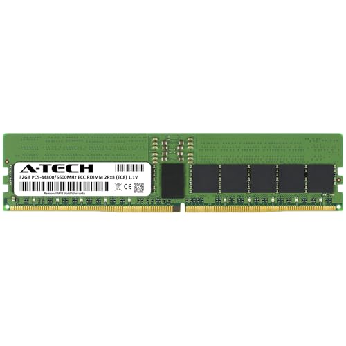 Image of A-Tech 32GB DDR5 5600MHz PC5-44800 ECC RDIMM 2Rx8 (EC8 10x4) Dual Rank 1.1V ECC Registered DIMM 288-Pin Server RAM Memory Upgrade Module (A-Tech Enterprise Series)