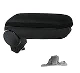 Mittelarmlehne Armlehne Schwarz Vertikal Klappbar Schwarz Naht Staufach Textilbezug Maßgefertigt Passgenau