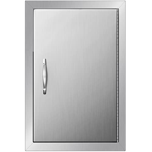 Mophorn BBQ Access Door 14W x 20H Inch, Vertical Single BBQ Door Stainless Steel, Outdoor Kitchen Doors for BBQ Island, Grill Station, Outside Cabinet