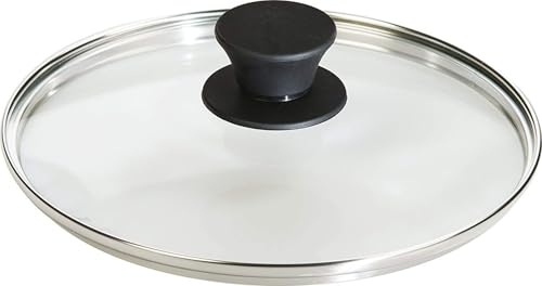 Image of Lodge Round Glass Lid, Tempered Glass with Silicone Knob, 8 Inches | Tempered Glass Pan Cover with Silicone Knob for Moisture Locking & Easy Viewing, Oven-Proof Lid for Skillets