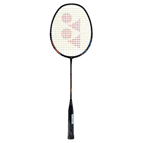 Image of Yonex Nano ray 18I Badminton Racquet (Black, Graphite, G4 - 77g, 30 lbs. Tension) & Mavis 350 Green Cap Nylon Shuttlecock (Yellow)