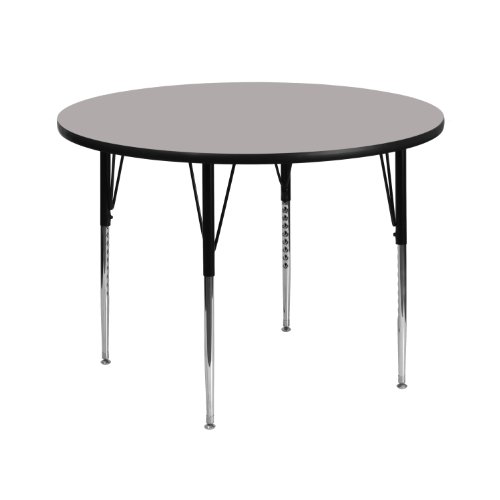 Flash Furniture 42'' Round Grey Hp Laminate Activity Table - Standard Height Adjustable Legs #TOP7