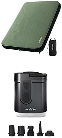 Bundle of ACACIA 4.3" Thick Self Inflating Sleeping Pad with Foam +ACACIA Portable Air Pump