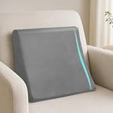 Vekkia Lumbar Support Pillow for Recliner, Ergonomic Back Support for Couch – Improve Posture, Relieve Back Pain for Long Sitting & Elderly, for Armchair & Sofa, Removable Cover, Gray