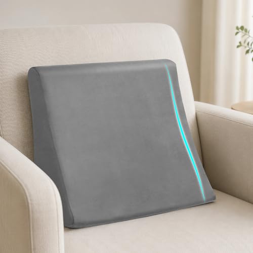 Image of Vekkia Lumbar Support Pillow for Recliner, Ergonomic Back Support for Couch - Improve Posture, Relieve Back Pain for Long Sitting & Elderly, for Armchair & Sofa, Removable Cover, Gray