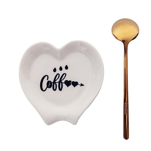 Heart-Shaped Coffee Spoon Rest Set