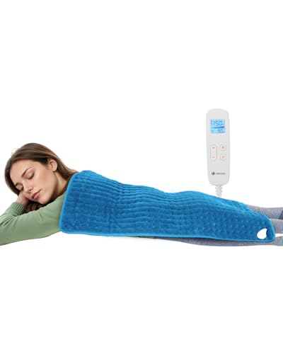 Image of CooCoCo Large Electric Heating Pad for Back Pain & Cramps Relief, Auto Shut Off, Machine Washable, FSA Eligible Heat Pad for Neck & Shoulder, 17x33 inch