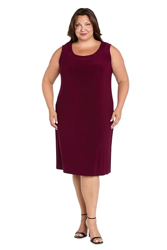 Image of R&M Richards Women's Elegant 2-Piece Shift Dress with Pleated Shimmer Duster Jacket for Mother of the Bride, Cocktail Attire