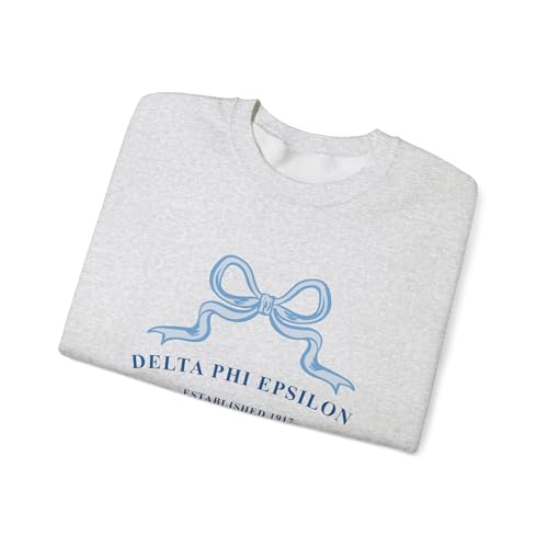 Delta Phi Epsilon Ribbon Sorority Crewneck | DPhiE Trendy Sweatshirt Big Little Recruitment Gift Ash3