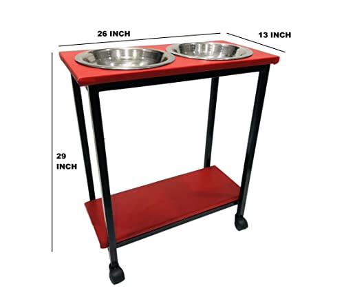 Image of Goyal steel & furniture Beauty Parlor Salon Cutting Barber Makeup Manicure Padicure Trolley and Bowl Heavy Duty Trolley (1, Heavy Double Red)