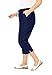 Woman Within Plus Size Seersucker Pull-On Elastic-Waist Capri Pants - 12 W, Navy Gingham