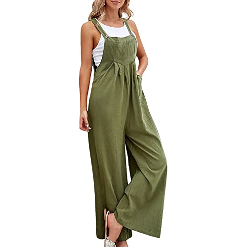 Salopette unie femme à boutons coupe baggy ample et longue