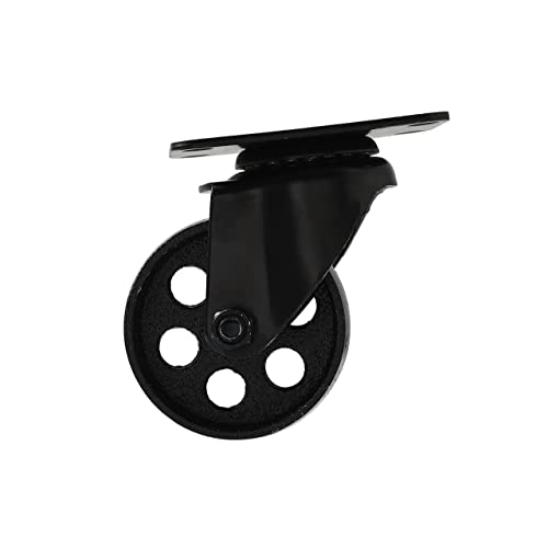 FactorDuty 4 All Black Metal Swivel Plate Caster Wheels w/Brake Lock Heavy Duty High-gauge Steel (3" Combo) by FactorDuty - Image 7